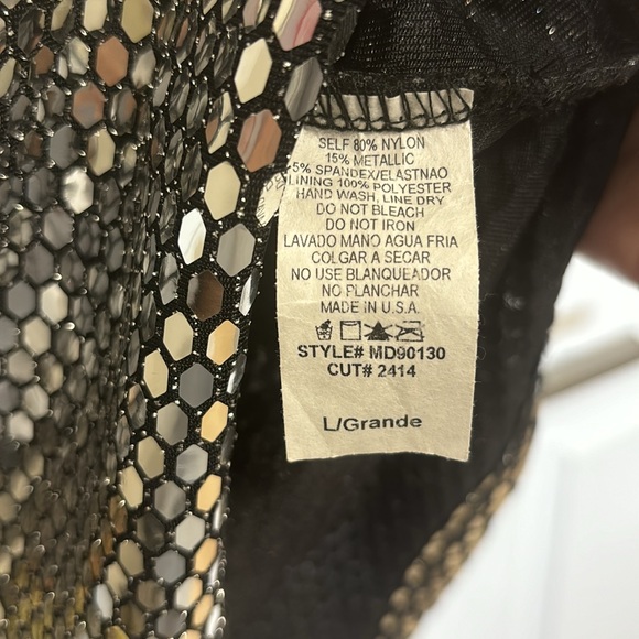 Silver Disco ball body con dress. Size L made by Blue S - Picture 6 of 6